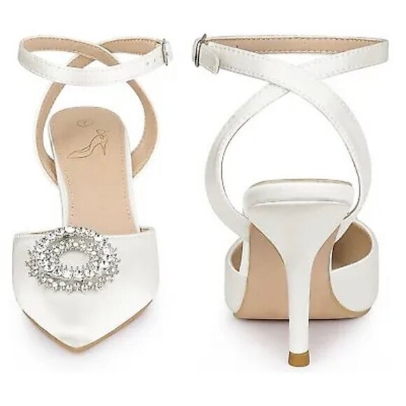 Perphy Rhinestones Ankle Strap Stiletto heel Pump size 7 - Picture 3 of 7